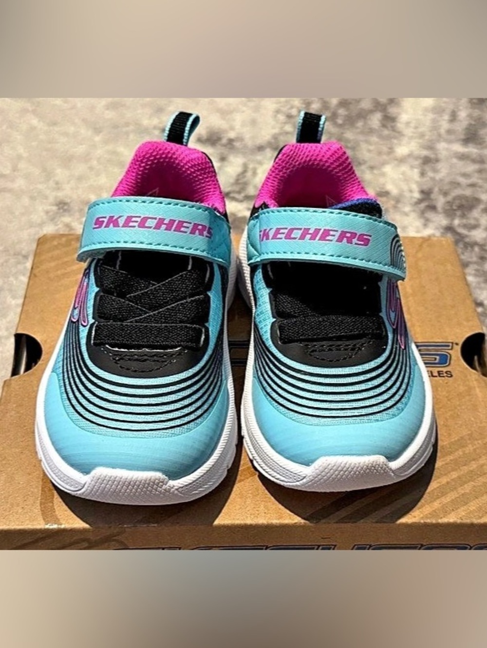 Skechers Microspec Advance Girls US 5 Blue & Black NWT